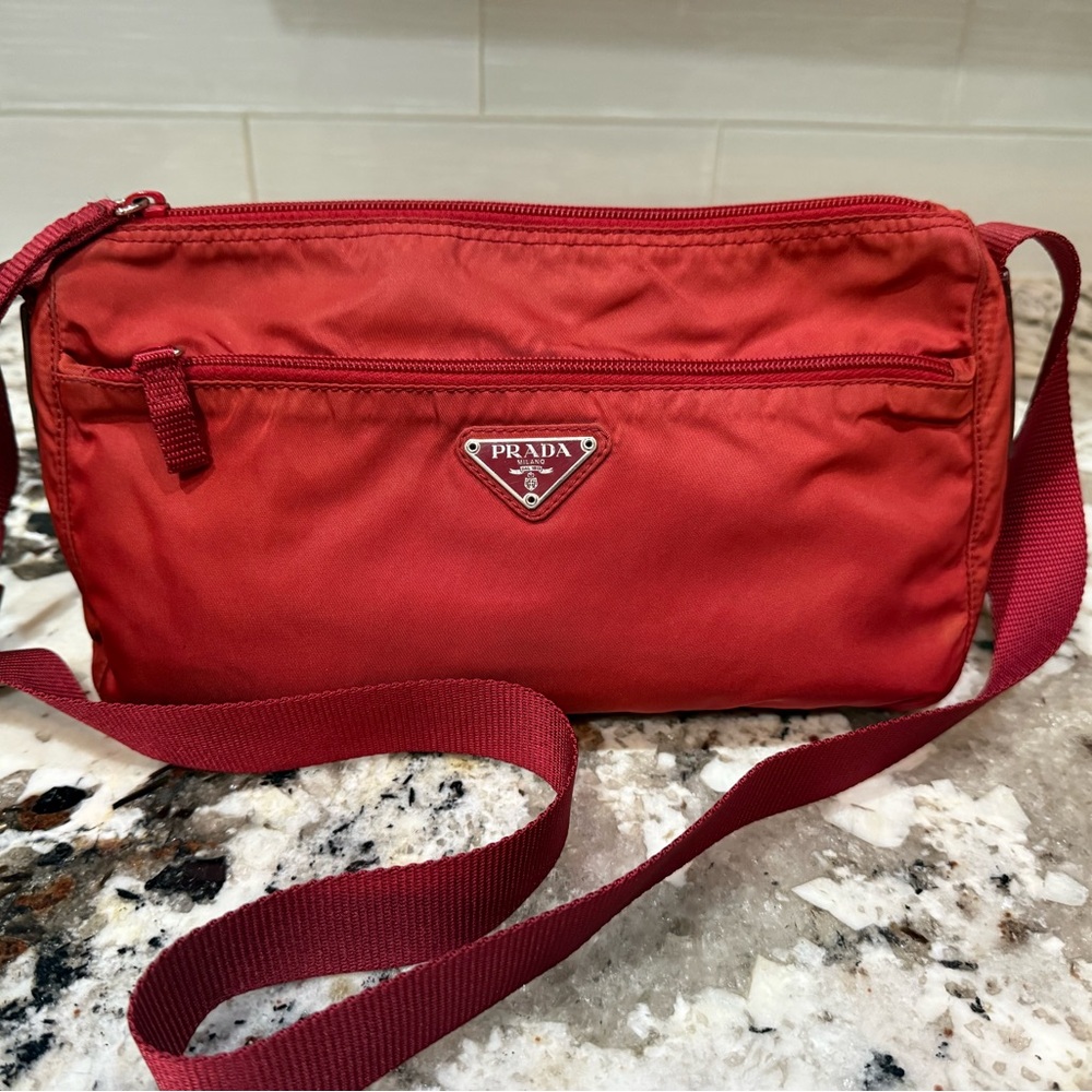 Prada Scarlet Red Nylon Crossbody Bag